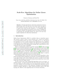 Scale-Free Algorithms for Online Linear Optimization
