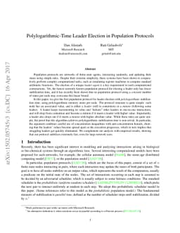 Polylogarithmic-Time Leader Election in Population Protocols Using
  Polylogarithmic States