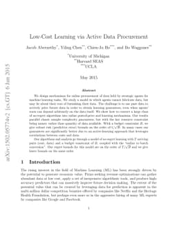 Low-Cost Learning via Active Data Procurement