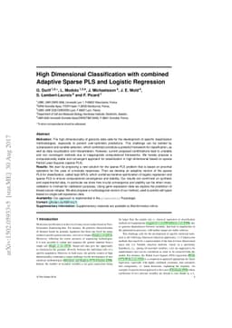 High Dimensional Classification with combined Adaptive Sparse PLS and
  Logistic Regression