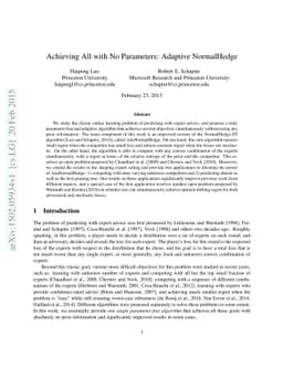 Achieving All with No Parameters: Adaptive NormalHedge