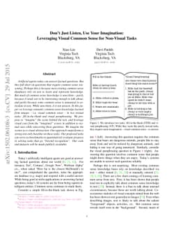 Don't Just Listen, Use Your Imagination: Leveraging Visual Common Sense
  for Non-Visual Tasks