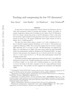 Teaching and compressing for low VC-dimension