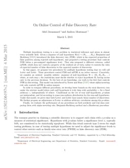 On Online Control of False Discovery Rate