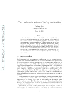 The fundamental nature of the log loss function