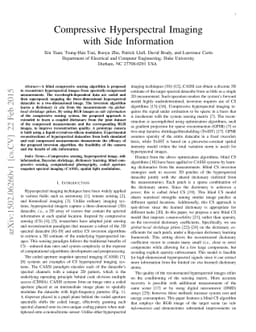 Compressive Hyperspectral Imaging with Side Information