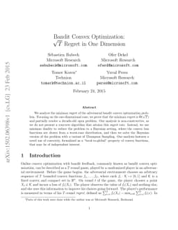 Bandit Convex Optimization: sqrt{T} Regret in One Dimension