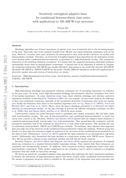 Iteratively reweighted adaptive lasso for conditional heteroscedastic
  time series with applications to AR-ARCH type processes