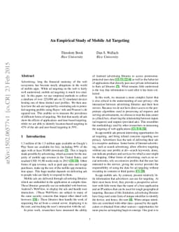 An Empirical Study of Mobile Ad Targeting