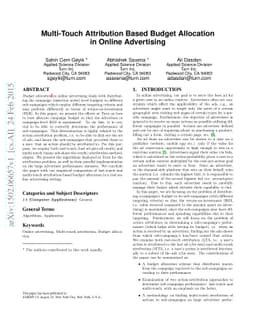 Multi-Touch Attribution Based Budget Allocation in Online Advertising