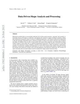 Data-Driven Shape Analysis and Processing