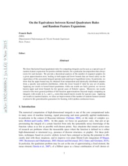 On the Equivalence between Kernel Quadrature Rules and Random Feature
  Expansions