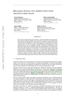 Breaking Sticks and Ambiguities with Adaptive Skip-gram