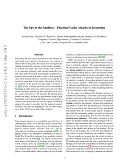 The Spy in the Sandbox -- Practical Cache Attacks in Javascript