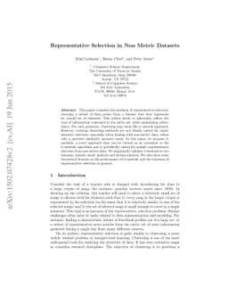 Representative Selection in Non Metric Datasets