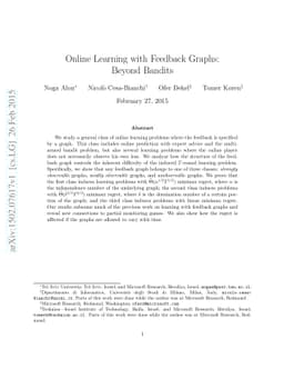Online Learning with Feedback Graphs: Beyond Bandits