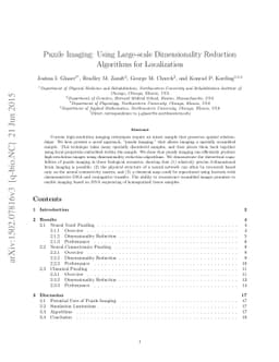 Puzzle Imaging: Using Large-scale Dimensionality Reduction Algorithms
  for Localization