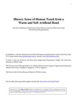 Illusory Sense of Human Touch from a Warm and Soft Artificial Hand