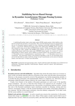 Stabilizing Server-Based Storage in Byzantine Asynchronous
  Message-Passing Systems