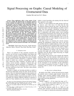 Signal Processing on Graphs: Causal Modeling of Unstructured Data