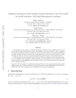 Adaptive estimation of the baseline hazard function in the Cox model by
  model selection, with high-dimensional covariates