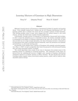 Learning Mixtures of Gaussians in High Dimensions