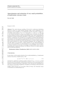 Approximation and estimation of very small probabilities of multivariate
  extreme events