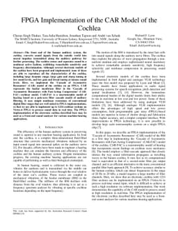 FPGA Implementation of the CAR Model of the Cochlea