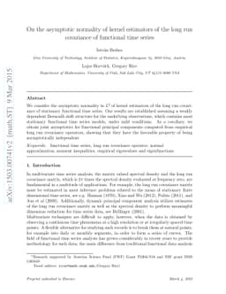 On the asymptotic normality of kernel estimators of the long run
  covariance of functional time series