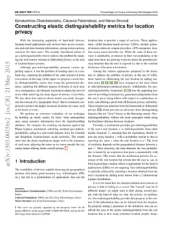 Constructing elastic distinguishability metrics for location privacy