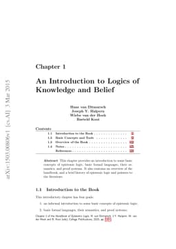 An Introduction to Logics of Knowledge and Belief