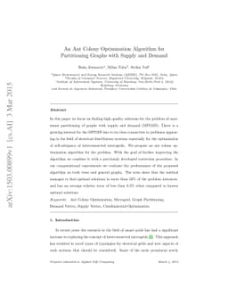 An Ant Colony Optimization Algorithm for Partitioning Graphs with Supply
  and Demand