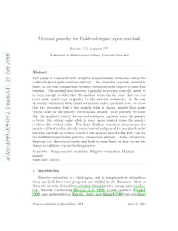 Minimal penalty for Goldenshluger-Lepski method