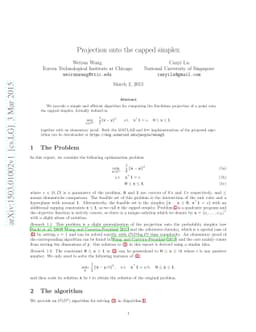 Projection onto the capped simplex