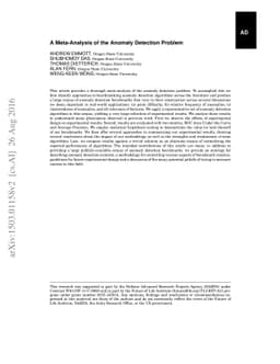 A Meta-Analysis of the Anomaly Detection Problem