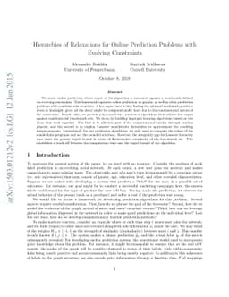 Hierarchies of Relaxations for Online Prediction Problems with Evolving
  Constraints