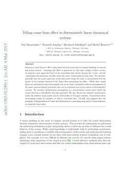 Telling cause from effect in deterministic linear dynamical systems