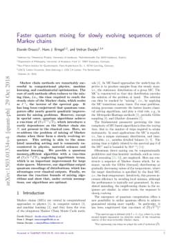 Faster quantum mixing for slowly evolving sequences of Markov chains