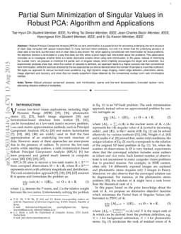 Partial Sum Minimization of Singular Values in Robust PCA: Algorithm and
  Applications