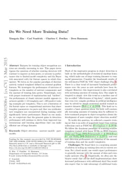 Do We Need More Training Data?