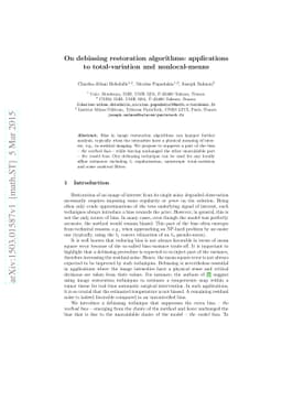 On debiasing restoration algorithms: applications to total-variation and
  nonlocal-means
