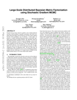 Large-Scale Distributed Bayesian Matrix Factorization using Stochastic
  Gradient MCMC