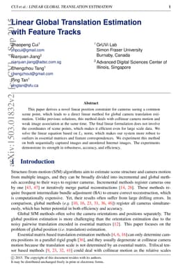 Linear Global Translation Estimation with Feature Tracks