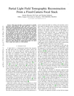 Partial light field tomographic reconstruction from a fixed-camera focal
  stack