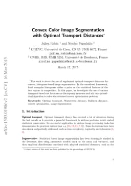 Convex Color Image Segmentation with Optimal Transport Distances