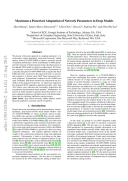 Maximum a Posteriori Adaptation of Network Parameters in Deep Models