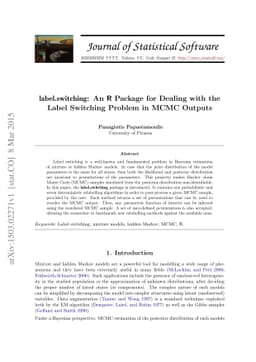 label.switching: An R Package for Dealing with the Label Switching
  Problem in MCMC Outputs