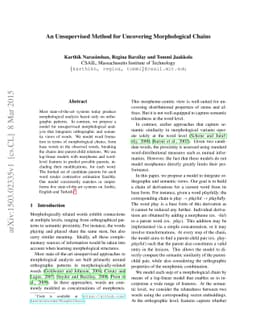 An Unsupervised Method for Uncovering Morphological Chains