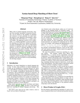 Syntax-based Deep Matching of Short Texts
