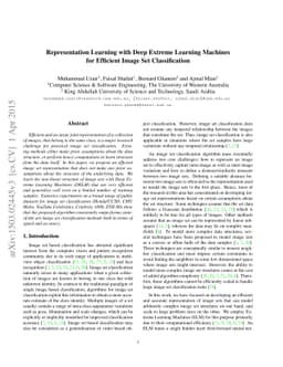 Representation Learning with Deep Extreme Learning Machines for
  Efficient Image Set Classification